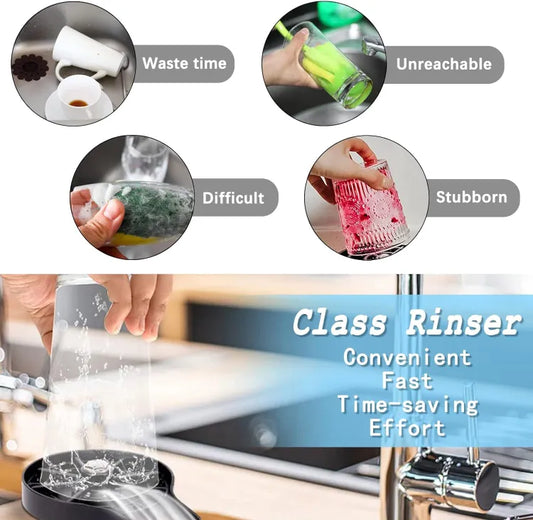 High Pressure Faucet Glass Rinse Automatic Cup Washer Bar Kitchen