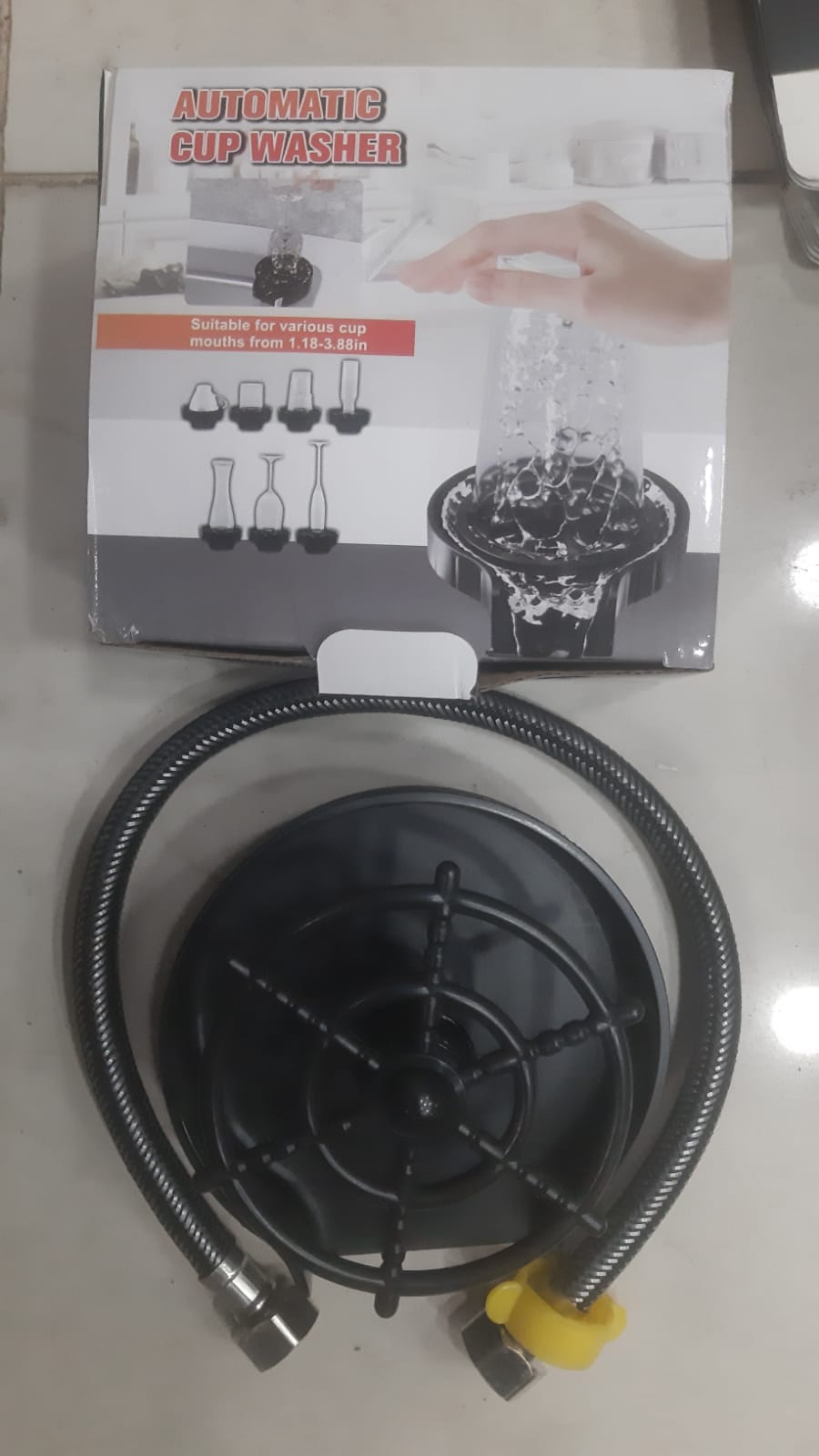 High Pressure Faucet Glass Rinse Automatic Cup Washer Bar Kitchen